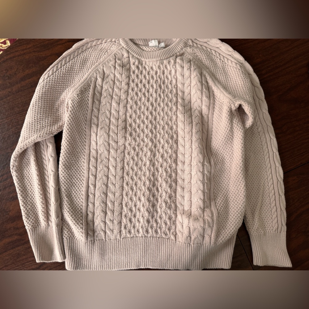 GAP 100% Cotton Light Pink Cable Knit Sweater Size M - Picture 10 of 14